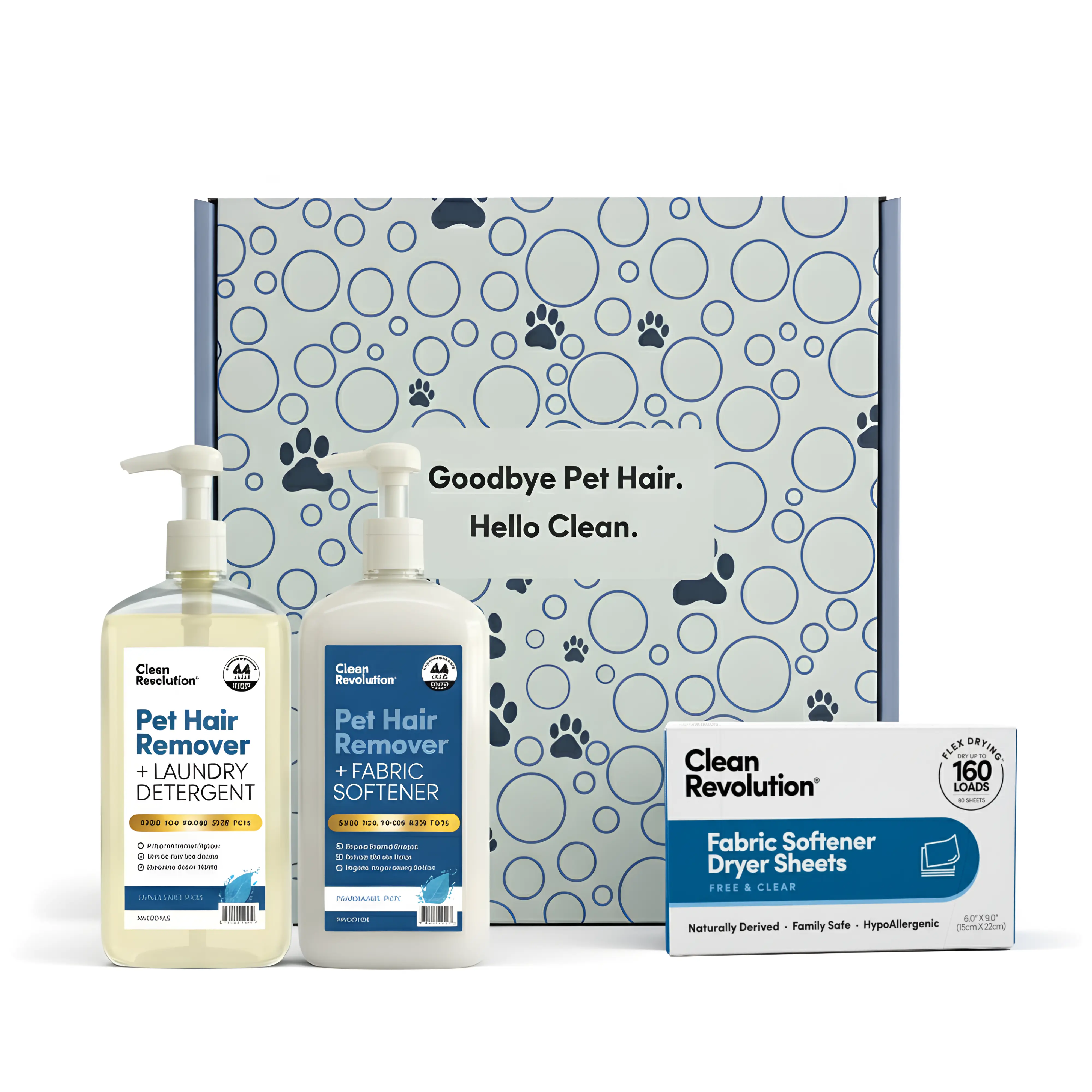 Clean Revolution Pet Hair Removal Laundry Bundle – HairLift + Enzyme Power, Fragrance-Free homeessentials