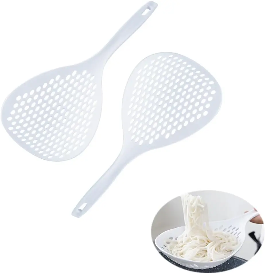 Skimmer Slotted Spoon Heat Resistant 13 Inch Spider Strainer Spaghetti Server Spider Scoop Ladle Cooking Colander for Skimming Draining Veggie Vegetable Noodles Fruits