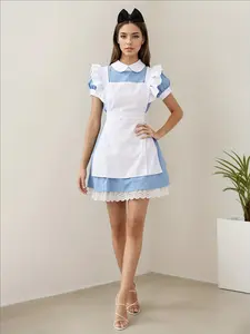 Lolita Dress Maid Apron Fantasia Carnival Halloween Costumes for Women Masquerade Party Alice In Wonderland Cosplay Costume