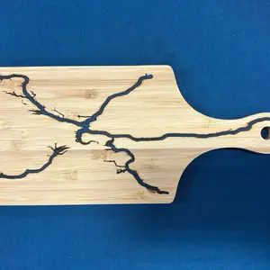 Lightning Inspired Charcuterie Board with Fracking Design, Ideal for Serving and Displaying Food