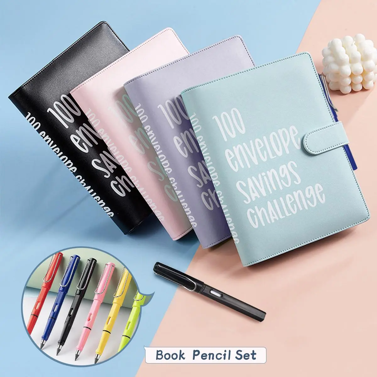 【Back to School Must-Have】100 envelope savings books + Infinity Pencil for a fun and easy save of $5,050.cute office supplies for work Organizer