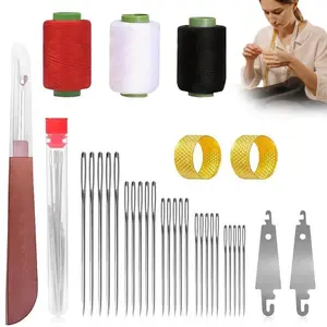 A complete set of handmade sewing tools, including 34 large eye steel needles and multi-color thread sets, easy to operate and handle, capable of both daily repairs and creative DIY. It is a practical and heartwarming gift for mothers and grandmothers.