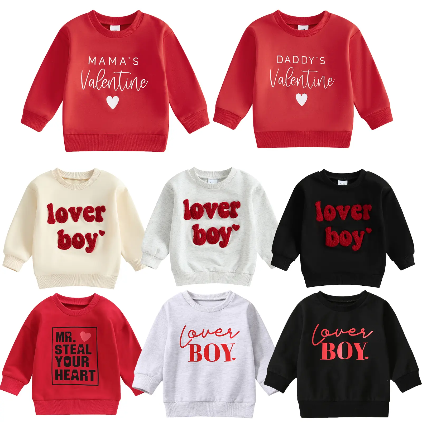 Toddler Infant Baby Girl Boy Valentines Day Outfit Daddys/Mamas Valentine Sweatshirt Lover Boy Oversized Shirt Tops Spring Clothes
