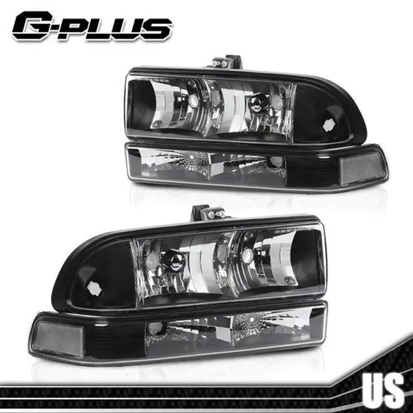 Headlight Assembly Black Housing Clear Corner Fit For 1998-2004 CHEVY S10/BLAZER G-PLUS