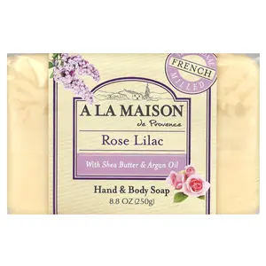 A La Maison de Provence Hand & Body Bar Soap, Rose Lilac, 8.8 oz (250 g)