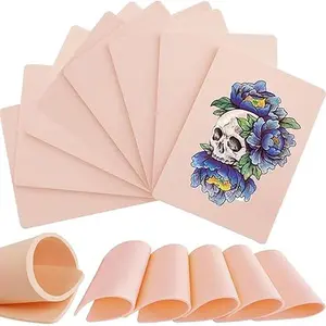 5 Pcs Blank Tattoo Skin Practice, Fake Skin Double Sides 8x6in Tattooing Microblading Eyebrow Practice Skin Kit Tattoo Supplies for Tattoo Beginners and Experienced Tattoo Artists (5pcs)