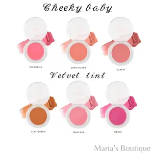 Cheeky Baby Velvet Tint - Cream/ Powder Tint with Aloe Vera - Melts into Skin - Single Item - Natural Formula for Eyes, Cheeks & Lips - Blush, Cosmetic, Makeup