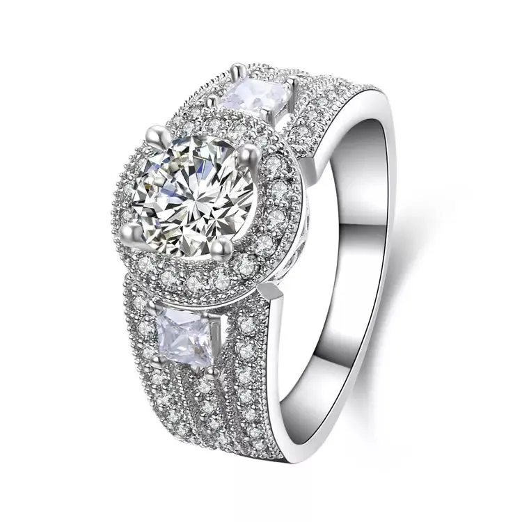 WOMEN 925 STERLING SILVER CZ ENGAGMENT CELEBRATION WEDDING RING SIZE 3-12 ENG031