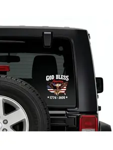 250th Anniversary Eagle Stickers God Bless America Vinyl Decal for Car Truck Window Multi-Surface Premium Quality Easy Installation Clean Removal Perfect Gift for American Independence Celebrations