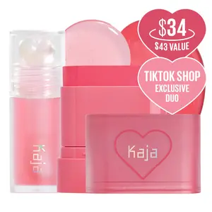 Kaja Dewy Bar & Juicy Glass Duo Bundle (Strawberry Sorbet & Rose Hip Spritz / Peach Cobbler & Apricot Allure)
