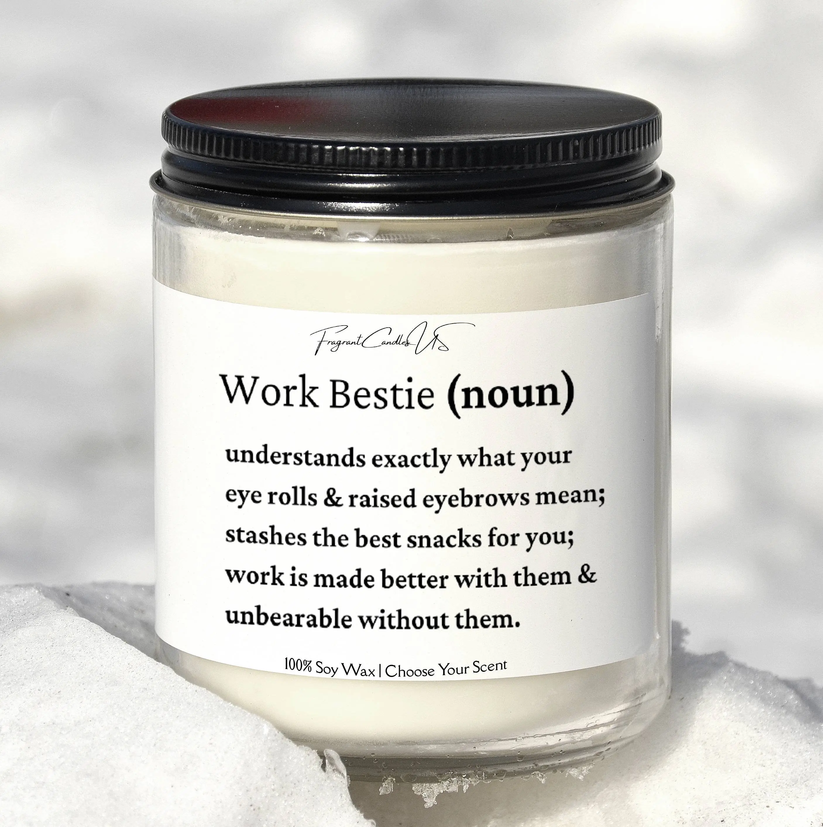 FragrantCandlesUS Smokeless Wax Scented Glass Jar Candles - Honeysuckle Jasmine, Snickerdoodle, Coconut Lime Verbena Scents, 24-Month Shelf Life, Home Supplies, Household Decor, Work Desk Accessory, Valentine's Day Coworker Gift