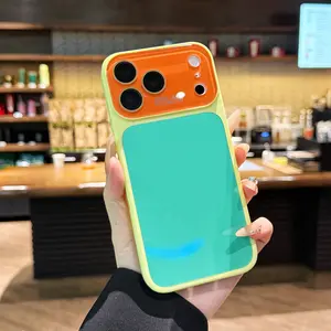 Eye catching summer contrast crystal phone case, dopamine Y2K style, full lens protection, scratch resistant, drop resistant phone case, suitable for iPhone 17 Pro Max 16  Pro Max 15 14 13, suitable for everyone's phone protection case-A204B