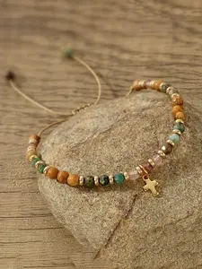 Boho Adjustable Beaded Bracelet with Cross Pendant, Stackable Bracelets, Trendy Bangles, Handmade Jewelry Gift for Women, Perfect for Christmas & Halloween