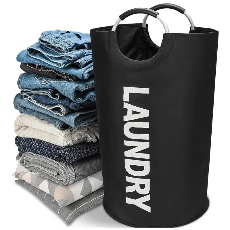 Classic Collapsible Laundry Basket - Foldable, Recyclable, Waterproof Home Organizer for Women's Clothes Sorting