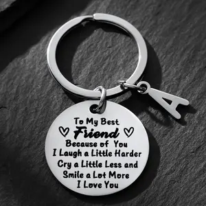 Unique Heartfelt Best Friend Gift - Engraved Friendship Keychain with Personalized Message - Birthday, Christmas, Anniversary Present for Female Friends, Symbol of Unbreakable Bond