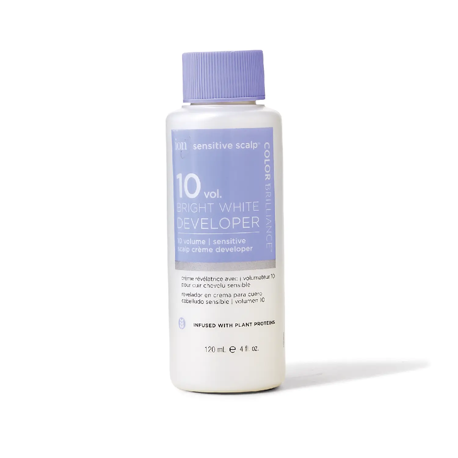 ion Bright White Sensitive Scalp Developer 10 Volume, Vegan, CrueltyFree, ParabenFree, Infused with Plant Proteins, Argan Oil, Aloe Vera, Coconut Oil, 4 Ounce