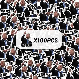 100Pcs I Did That Trump Sticker - Vinyl Sticker, Water Resistant, 1.5" x 1.5", Anti-Trump, Meme Sticker, Fdt