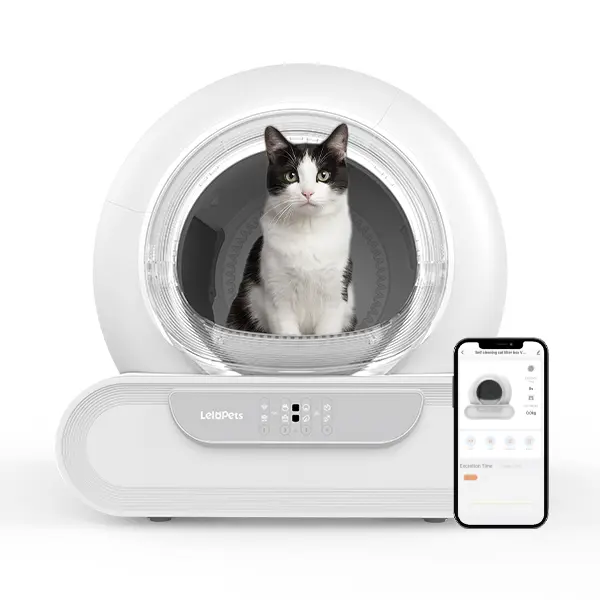 Lelopets D1 Smart Automatic Litter Box - Open, All-in-1 Design, 0-Pinch Risk, 65L Large Capacity, 9L Waste Bin, Up to 7 Days Scoop-Free, 2.4G WiFi APP Controlled, Smart Safety Sensors, Low Noise, Easy Maintenance, Health Monitoring for Bedrooms