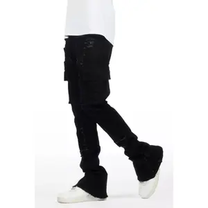 Aftermath Jet Black Stacked Flare Jean