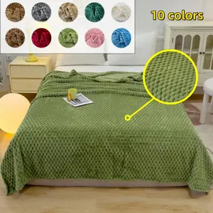 Soft Flannel Blanket, Cozy Blanket Throw, Soft Woven Blanket, Decorative, Thick, Warm, Anti-Allergy, Non-Slip Edges, Skin-Friendly Cloud Feel, Suitable for Seniors & Kids, Throw Blankets