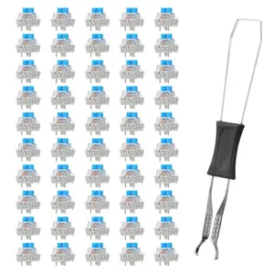 45 count Mechanical Keyboard Switches 3 Pin Blue Clicky Switches  Keyboard Clicker  Replacement for Gaming Keyboards