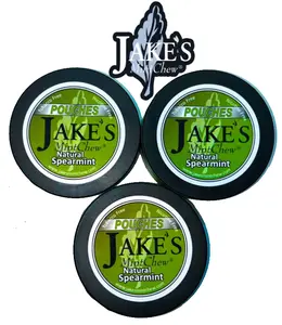 Jake's Mint Chew - Spearmint POUCHES - 3 pack -  chew alternative quit dipping