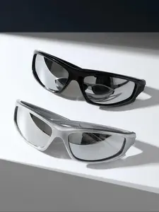 Unisex Simple Style Wrap Around Glasses, Trendy Casual Glasses for Outdoor Cycling, Fashion Accessories for Everyday Use
