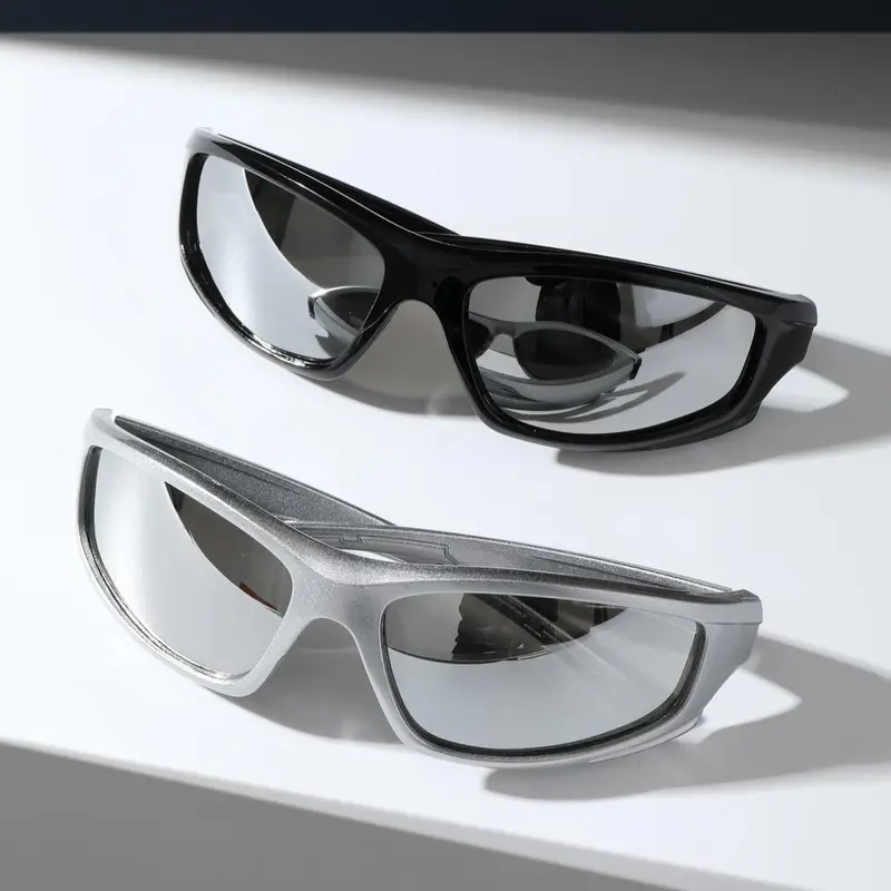 Unisex Simple Style Wrap Around Glasses, Trendy Casual Glasses for Outdoor Cycling, Fashion Accessories for Everyday Use