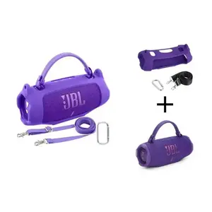 for JBL Charge 6 Waterproof Portable Bluetooth Speaker Silicone Case,Soft Protective Sleeve Cover with Shoulder Strap for JBL Charge 6 Speaker，This product comes with a protective case and a speaker.  Outdoor Travel VanLife Drop-proof Mothe