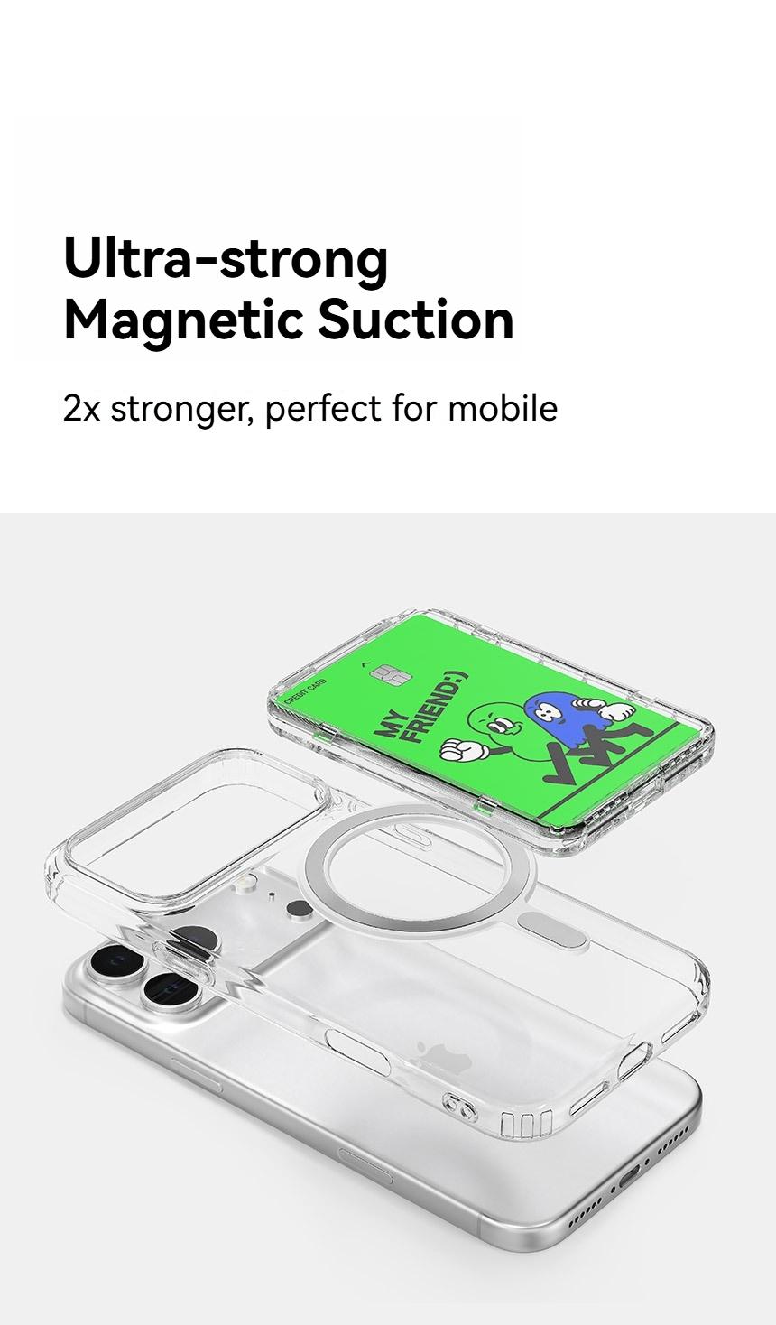 PC Transparent Foldable Flip Magnetic Card Holder Stand With ID & Card Storage