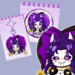 Pierrot Freak Circus Jester keychain& pin Creepy Cute Alt Circuscore Collectible | Gothic Kawaii Handmade