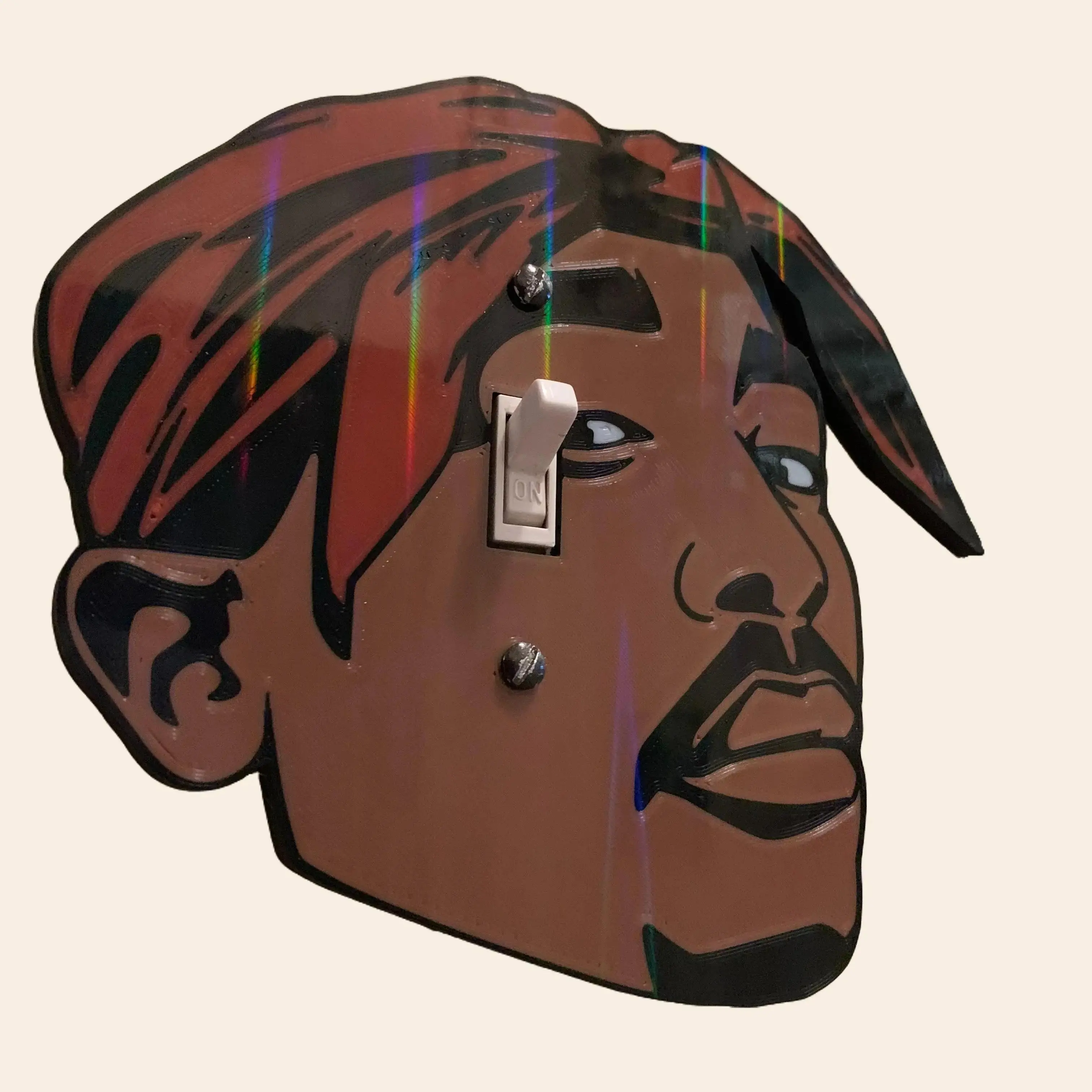 Holographic Tupac-2Pac Decorative Wall Plate Switch, Hiphop Themed Home Decor Accessory