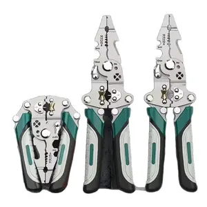 Foldable Multi-Function Wire Stripper Pliers, Heavy-Duty High Carbon Steel Electrician Tool for Stripping, Cutting, Crimping & Gripping