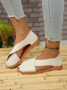 Women's Fashionable Solid Color Gladiator Sandals, Casual Comfortable Slingback Sandals for Summer, Lightweight Beach Shoes for Daily Wear, Girl