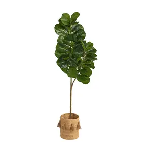 Nearly Natural 5.5' Fiddle Leaf Fig w/Planter