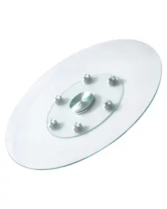 30-Inch Glass Lazy Susan Turntable For Dining Table, Tempered Glass Centerpiece With Six Rotating Wheels, 360-Degree Smooth Silent Spin, Tabletop Serving Tray For Family Gatherings, Banquets, Weddings, Parties And Entertaining