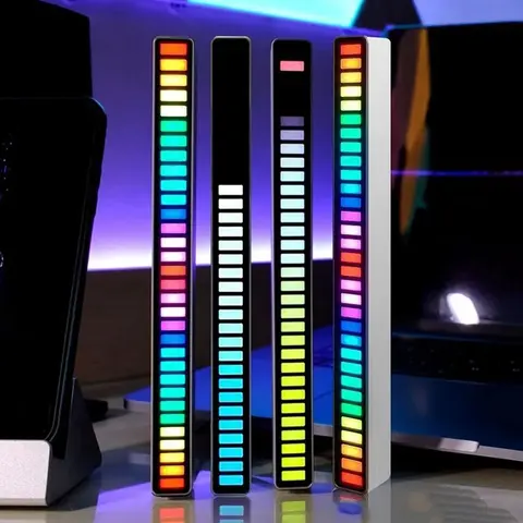 Joytutus Modern USB-C Powered Acrylic Portable RGB LED Lights - Decorative, Voice-Controlled, Sound-Sensing Sync, 2h Fast Recharge, for Content Creators, Gaming, Room Decor Atmosphere Lighting
