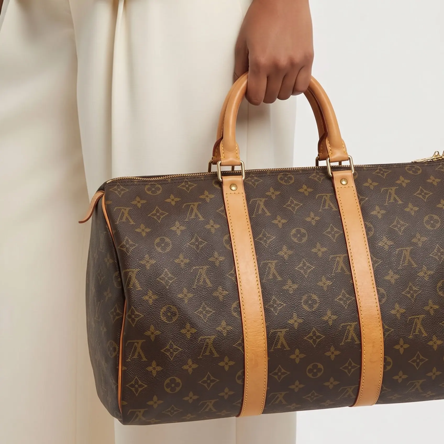 Pre-owned Louis Vuitton Canvas Luggage Monogram Keepall 50 Top Handle Luggage