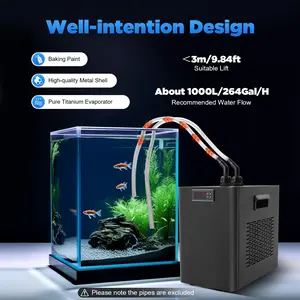 CNCEST Aquarium Cooling Machine Chiller 160L High-Quality Metal Shell Pure Titanium Evaporator Well-Intention Design
