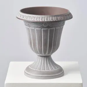 Faux Stone Pedestal Outdoor Urn Filler Pot