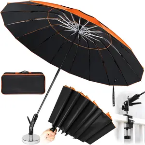 【2026 Latest Upgraded】60" Folding Magnetic Umbrella,Designed for Outdoor Work,600lb Strong Suction Hvac Umbrella With Magnetic Base & Clamp,2-in-1 Sun & Rain Protection,180° Adjustable,Portable for HVAC