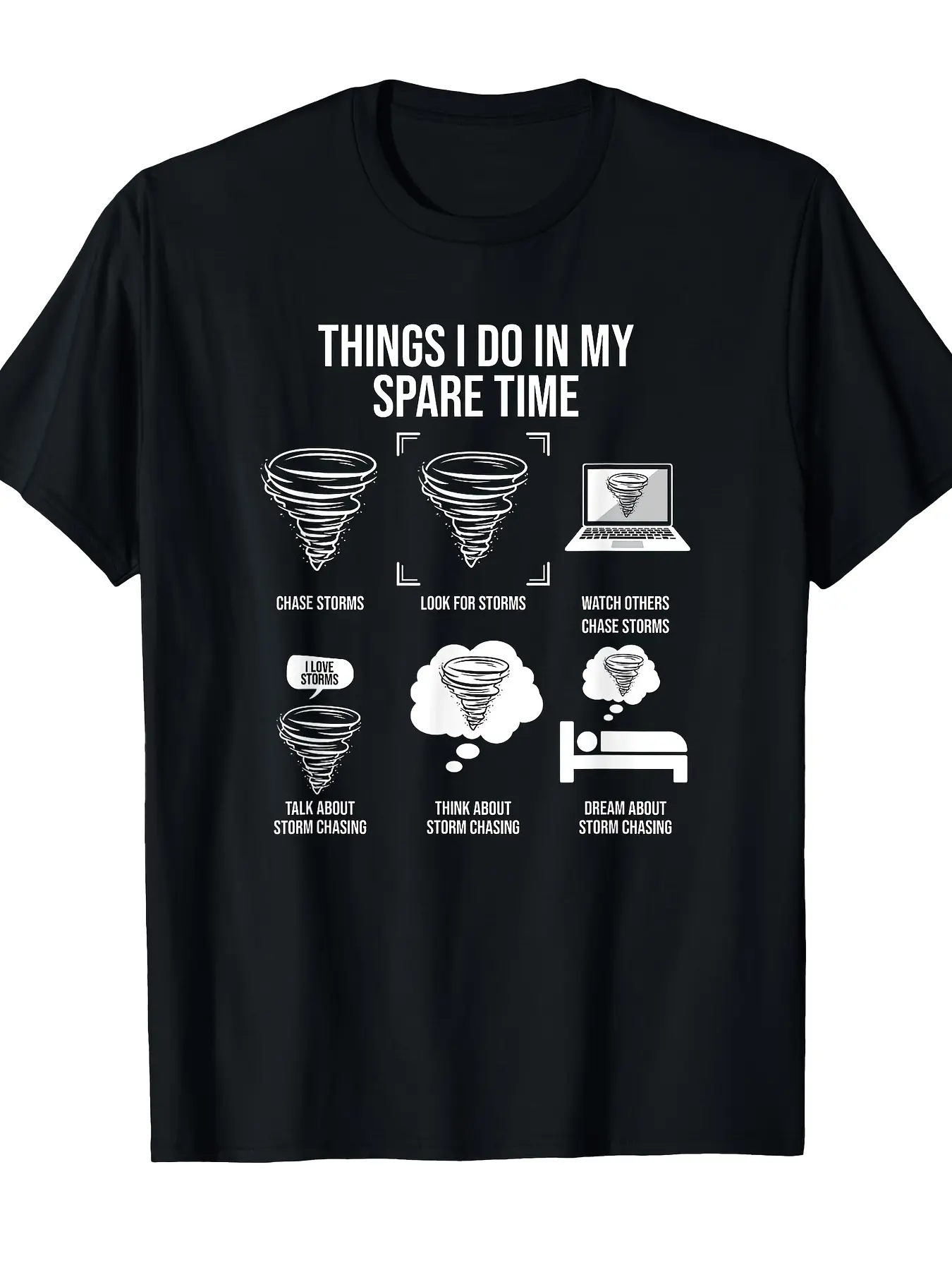 Things I Do In My Spare Time Tornado Storm Chaser unisex soft cotton short sleeve t shirt, vintage graphic casual tee for men women teens, perfect birthday holiday gift for camping travel gym daily street  wear
