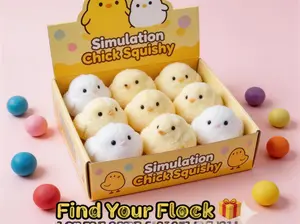 Simulated Cute Big Yellow Chicken Squeeze Toy, Soft Water-Feel Handmade Chick, Stress Relief Squeeze Toy, Vent Artifact, Decompression Toy .