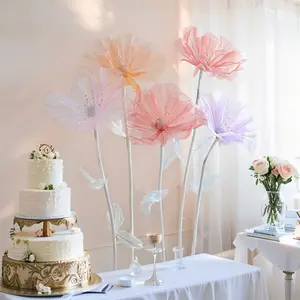 Large Colorful Fabric Flower Decoration, 50cm Artificial Floral Ornament for Wedding Aisle Decor, Forest Style Bridal Pathway Accessory, Artificial Flowers, Decorative Flowers, Artificial Outdoor Flowers