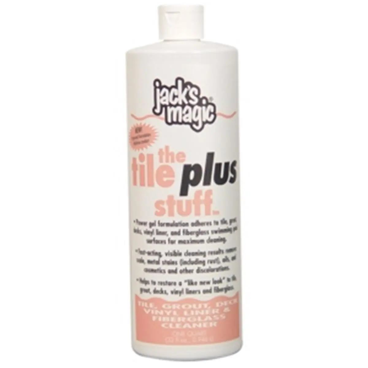 212 MAIN Jacks Magic Tile Plus Stuff 32oz Fast-Acting Multi-Acid Mix Cleaning Gel - Hand-Usable All-Purpose Pool Cleaner for Vinyl & Stainless Surfaces
