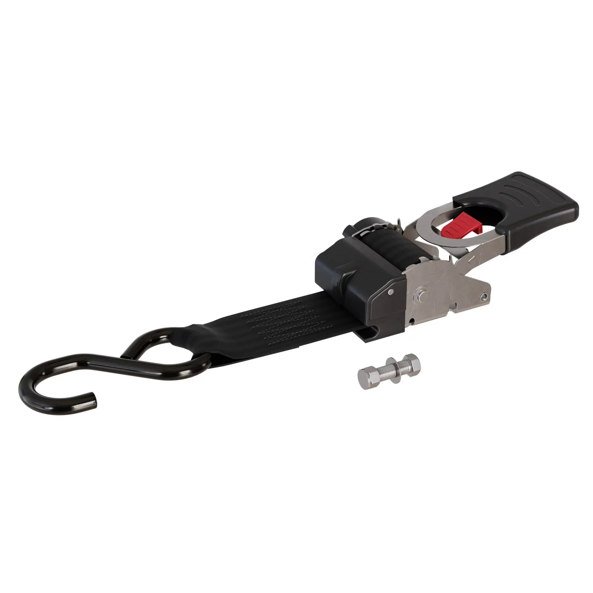 2 inch  x 43 inch  Bolt-On Retractable Ratchet Straps - Stainless Steel