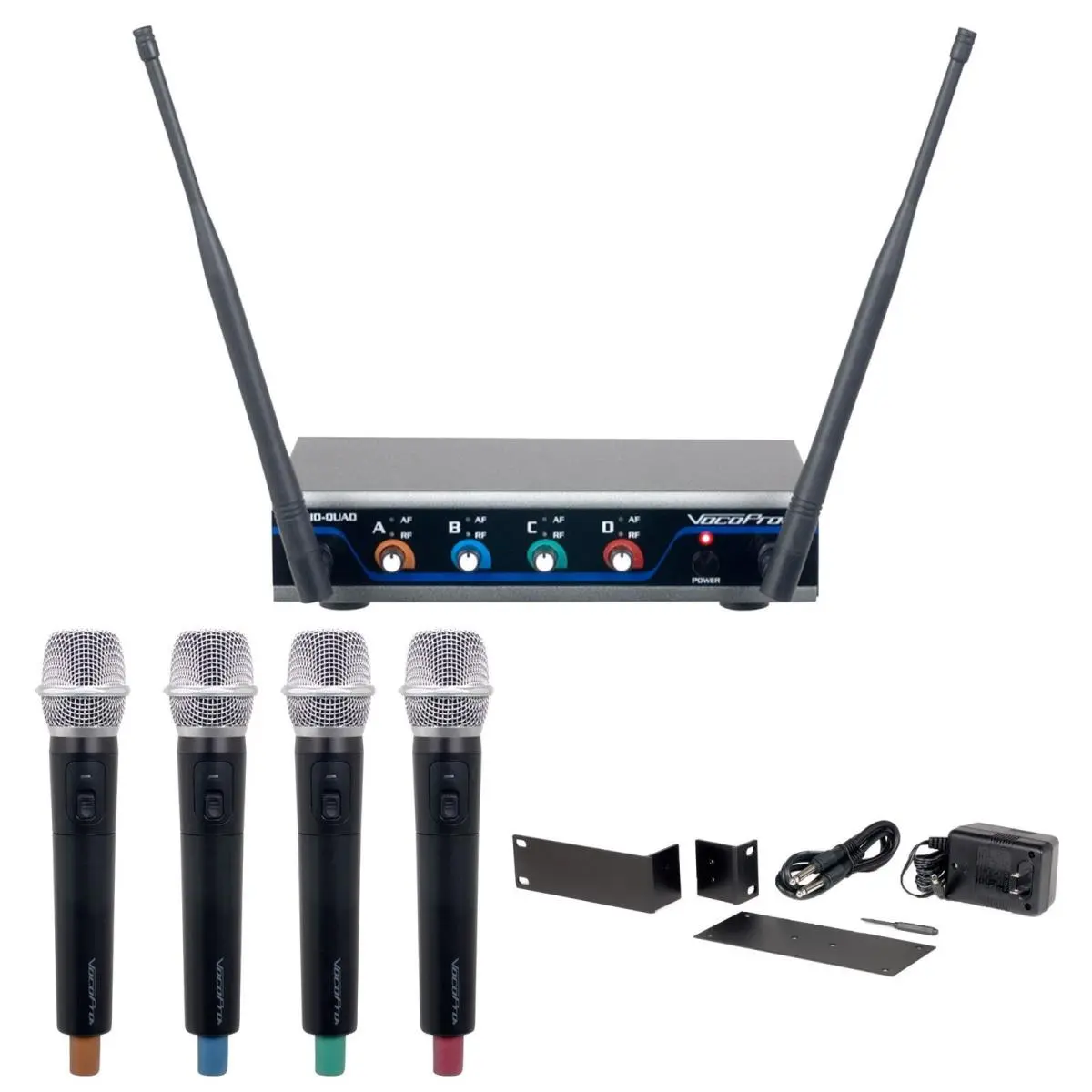 212 MAIN Vocopro HYBRIDQUADH1 4-Channel Digital Hybrid Wireless Handheld Microphone, Audio Gadget with Multi-Channel Functionality