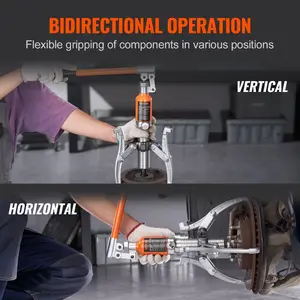 VEVOR Hydraulic Gear Puller, 5 Ton Max Capacity Wheel Bearing Pulling Separator, 2 or 3 Jaws Puller, Vertically and Horizontally, 8 Jaw Hydraulic Puller with Case for Pulling Hubs
