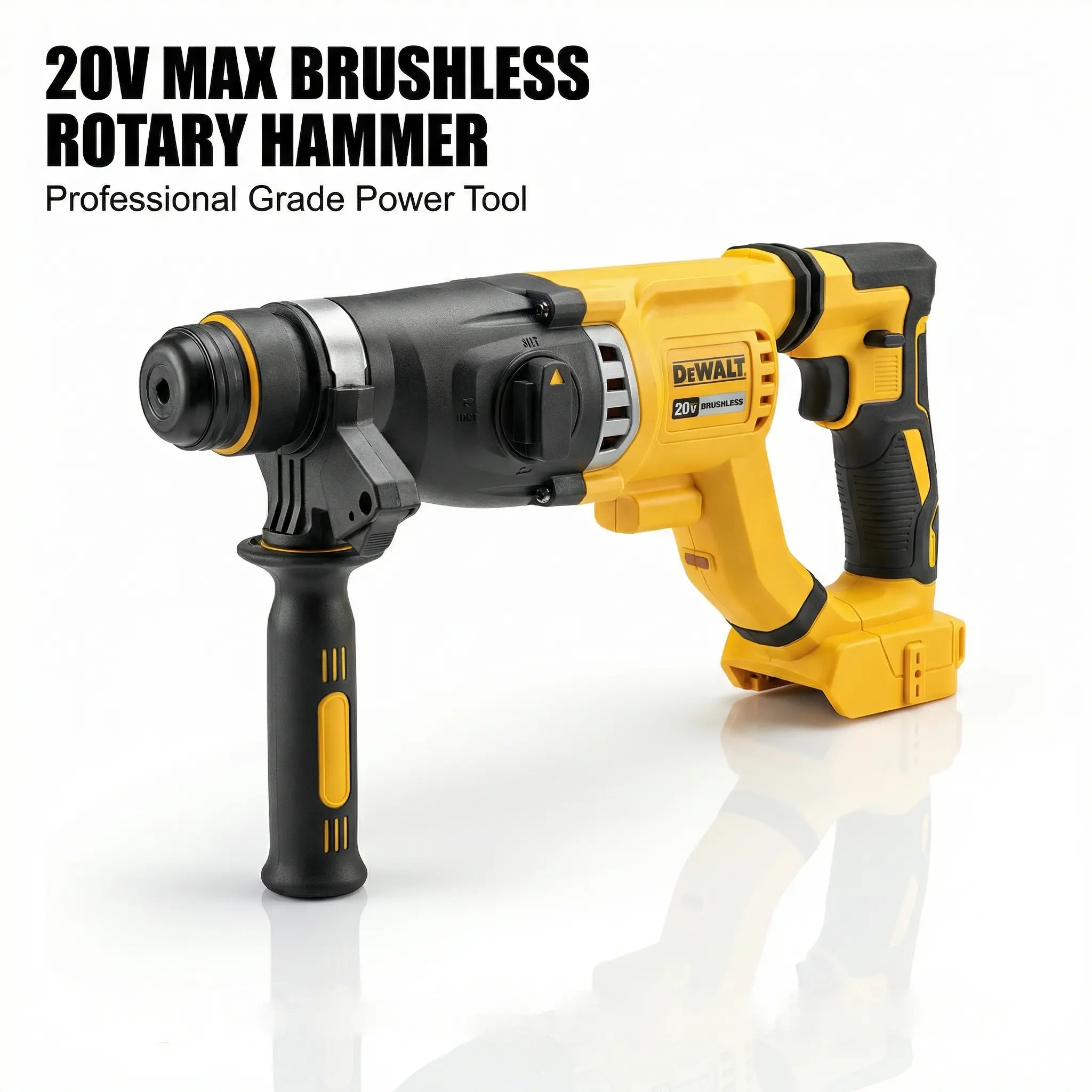 DEWALT DCH263 Brushless Cordless Rotary Hammer Drill - High Torque Power Drilling Tool with 3 Modes, Stepless Speed Regulation, Reversible Function, Low Vibration, Dust Collection Compatibility for Concrete Drilling & Chiseling (Batteries Sold Separately)
