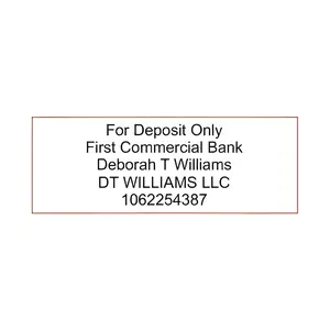 Custom Bank Endorsement Self-Inking Rubber Stamp Your Text up to 5 Lines - 4913-3/4" x1-7/8